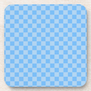Dessous-de-verre Damier géométrique bleu clair