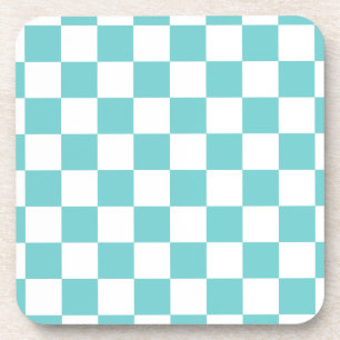 Dessous-de-verre Damier turquoise de ciel