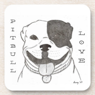 Dessous de verre d'amour Pitbull - Ensemble de 6
