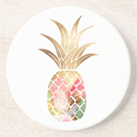 Dessous de verre d'ananas Gold Watercolor (Devant)