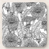 Dessous-de-verre Dandelions, noir et blanc (Devant)