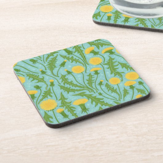 Dessous-de-verre Dandelions, vert, jaune et bleu (Côté gauche)