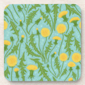 Dessous-de-verre Dandelions, vert, jaune et bleu (Devant)