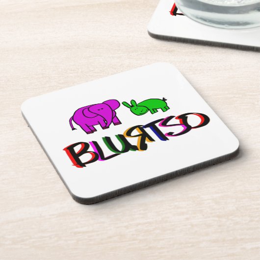 dessous de verre d'âne et d'éléphant (Côté gauche)