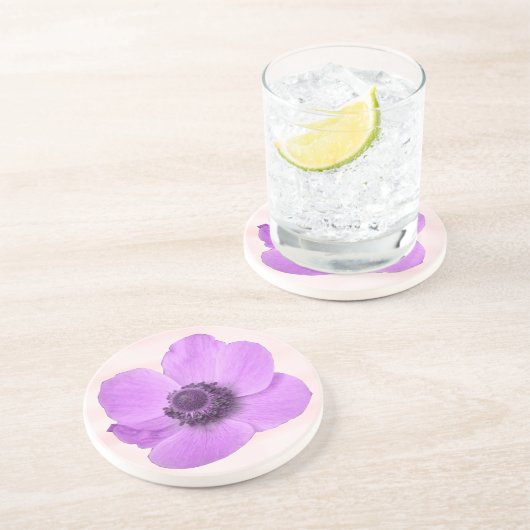 Dessous de verre d'anémone rose (Côté)