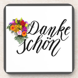Dessous-de-verre Danke Schon Merci allemand Bouquet Bordure noire