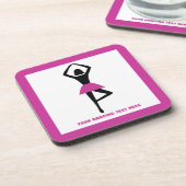 Dessous-de-verre Danse ballerine noir, couleur rose chaud (Côté gauche)