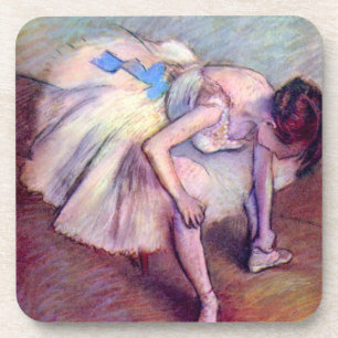 Dessous-de-verre Danseuse assise par Edgar Degas, Art de ballet vin