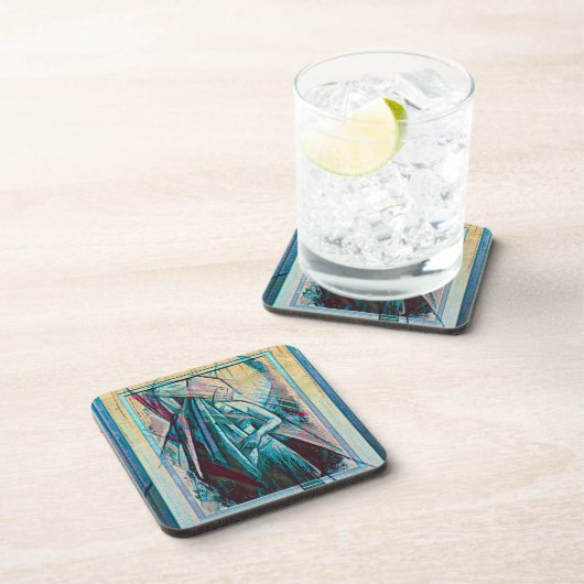 Dessous-de-verre Danseuse du ventre Art Déco cubiste (Côté Droit)