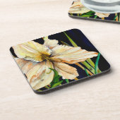 Dessous de verre d'aquarelle Lily blanche (Côté gauche)