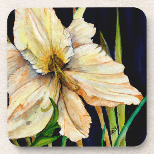 Dessous de verre d'aquarelle Lily blanche