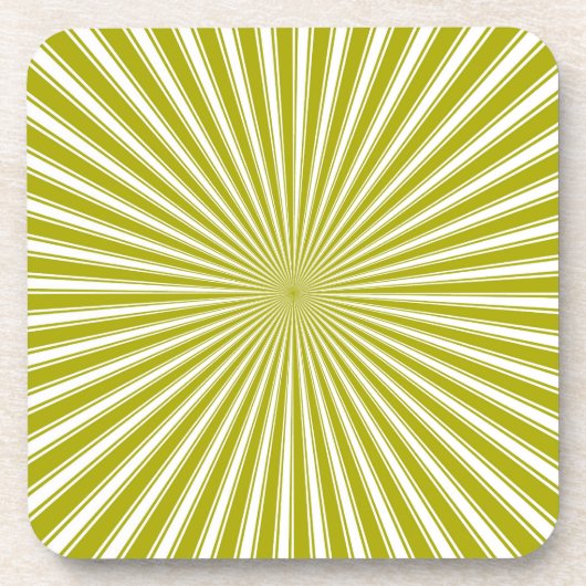Dessous de verre d'art Abstrait rayé blanc et citr (Devant)