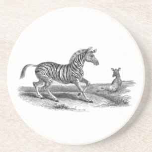 Dessous de verre d'art animal Vintage Zebra Mare