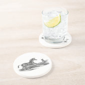 Dessous de verre d'art animal Vintage Zebra Mare (Côté)