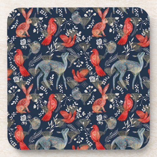 Dessous de verre d'art populaire avec diamants Fau (Devant)