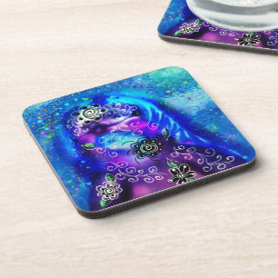 Dessous-de-verre Dauphin Whimsical Bleu Turquoise Côte Nautique