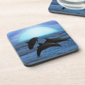 Dessous-de-verre Dauphins au clair de lune (Côté gauche)
