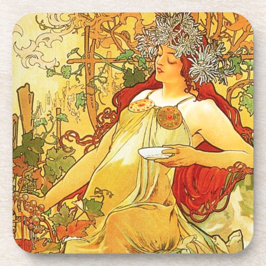 Dessous de verre d'automne d'Alphonse Mucha (Devant)