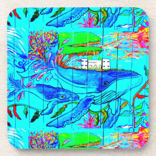 dessous de verre de baleines à bosse