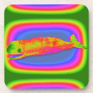 dessous de verre de baleines psychédéliques sour
