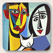 Dessous de verre de boisson d'art abstrait (Devant)