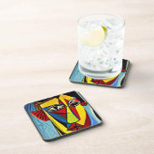 Dessous de verre de boisson d'art abstrait (Côté Droit)
