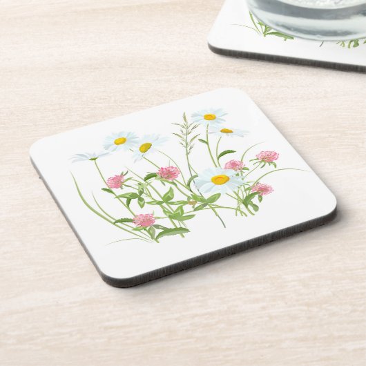 Dessous de verre de boisson fleur sauvage (Côté gauche)