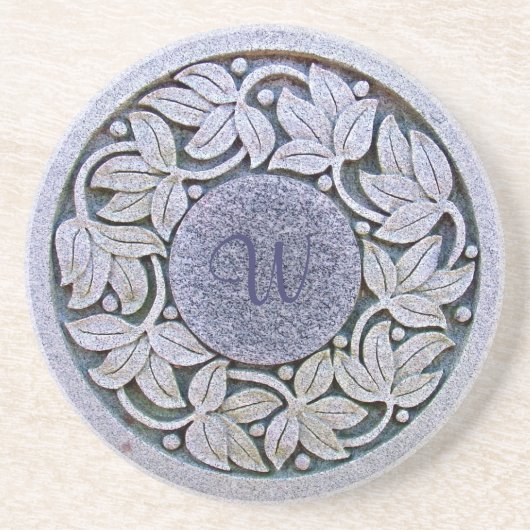 Dessous de verre de boissons de grès de Monogramed (Devant)