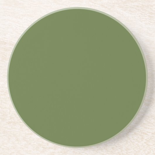 Dessous de verre de boissons en grès - Vert olive  (Devant)