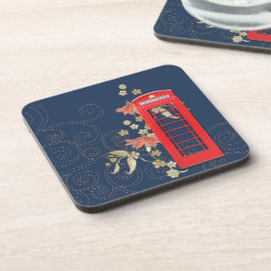 Dessous de verre de boîte de téléphone rouge
