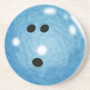 Dessous de verre de boule de bowling (verre bleu)