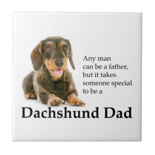 Dessous de verre de carreaux Dachshund Papa à poil