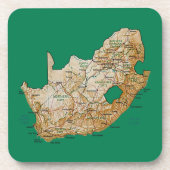 Dessous de verre de carte de l'Afrique du Sud (Devant)