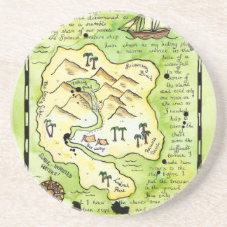 Dessous de verre de carte de trésor de l'île des