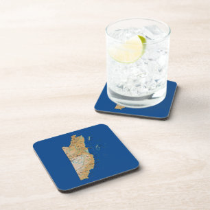 Dessous de verre de carte du Belize