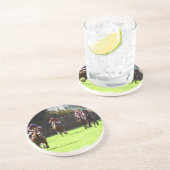 Dessous de verre de champ de course de chevaux (Côté)