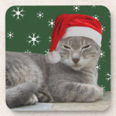 Dessous de verre de chats de Noël (Devant)