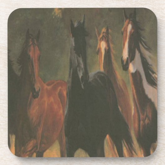 Dessous de verre de Chevaux sauvages (Devant)