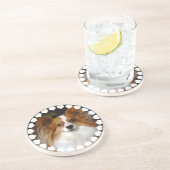 Dessous de verre de chien de Papillon (Côté)