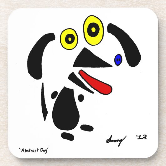 Dessous de verre de chiens Abstraits - Ensemble de (Devant)