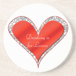 Dessous de verre de coeur de la Saint-Valentin