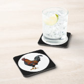 Dessous de verre de coq avec dos de liège - ensemb (Côté Droit)