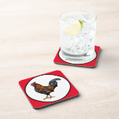 Dessous de verre de coq avec dos de liège - ensemb (Côté Droit)