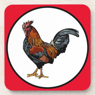 Dessous de verre de coq avec dos de liège - ensemb