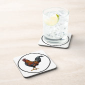 Dessous de verre de coq avec dos de liège - ensemb (Côté Droit)