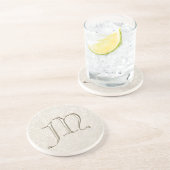 Dessous de verre de damassé de monogramme - lettre (Côté)