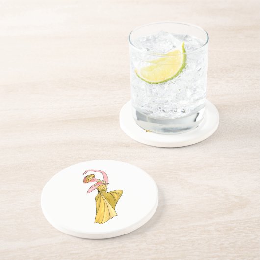 Dessous de verre de Danseuse de Robe Dorée (Côté)