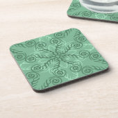 Dessous de verre de défilement vert orné (ensemble (Côté gauche)
