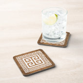 Dessous de verre de design blanc de Motif grec (Côté Droit)