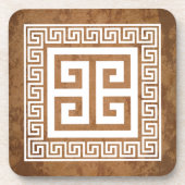 Dessous de verre de design blanc de Motif grec (Devant)